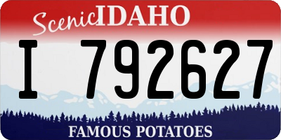 ID license plate I792627