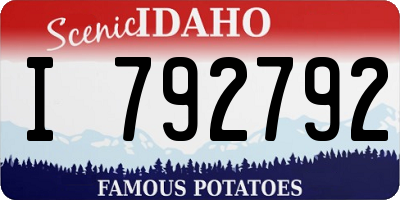 ID license plate I792792