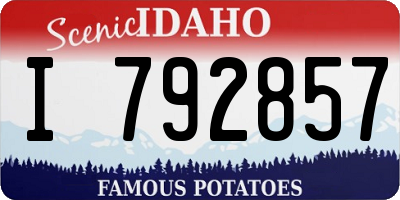 ID license plate I792857