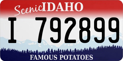 ID license plate I792899