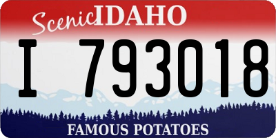 ID license plate I793018