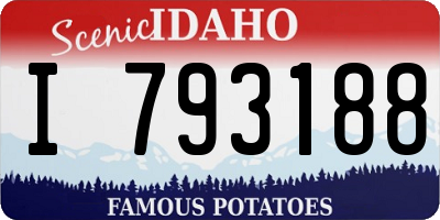 ID license plate I793188
