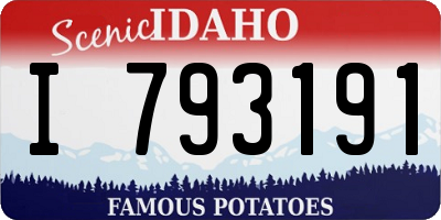 ID license plate I793191