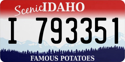 ID license plate I793351
