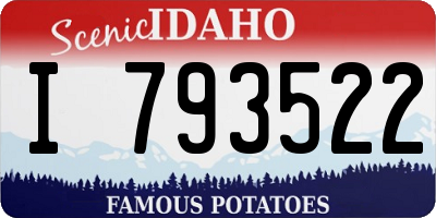 ID license plate I793522