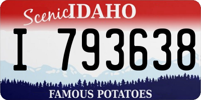 ID license plate I793638