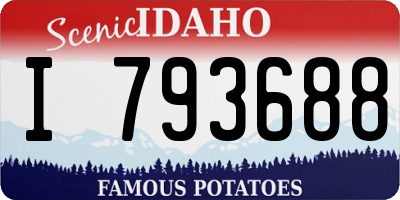 ID license plate I793688