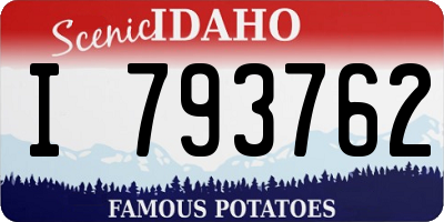 ID license plate I793762