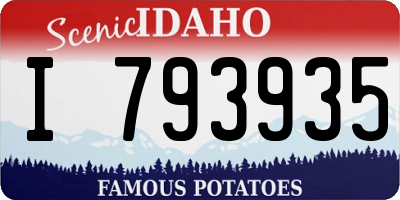 ID license plate I793935