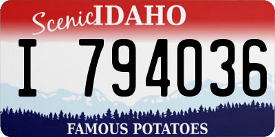 ID license plate I794036