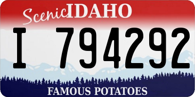 ID license plate I794292