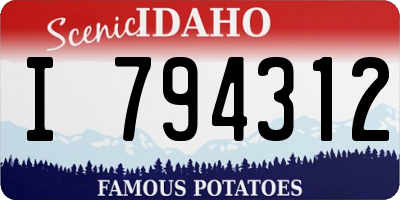 ID license plate I794312