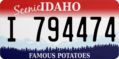 ID license plate I794474