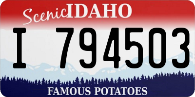 ID license plate I794503