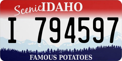 ID license plate I794597