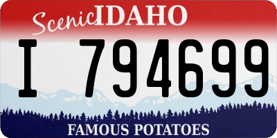 ID license plate I794699