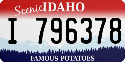 ID license plate I796378
