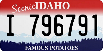 ID license plate I796791