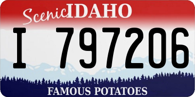 ID license plate I797206