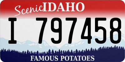 ID license plate I797458