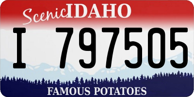 ID license plate I797505