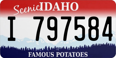ID license plate I797584