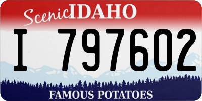 ID license plate I797602
