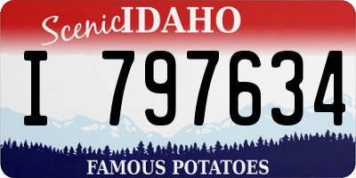 ID license plate I797634