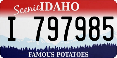 ID license plate I797985