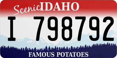 ID license plate I798792