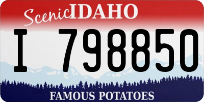 ID license plate I798850