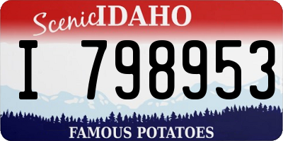 ID license plate I798953