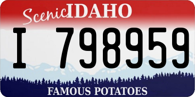ID license plate I798959