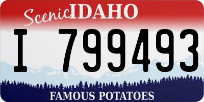 ID license plate I799493