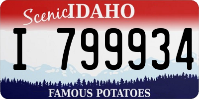 ID license plate I799934