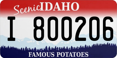 ID license plate I800206