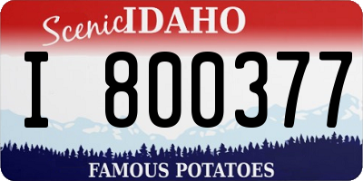 ID license plate I800377