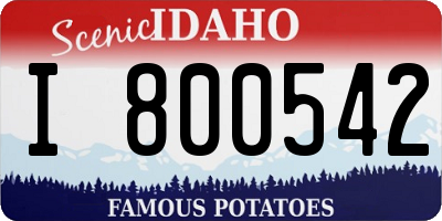 ID license plate I800542