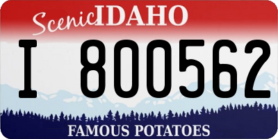 ID license plate I800562