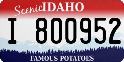 ID license plate I800952