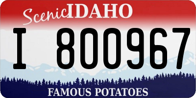 ID license plate I800967