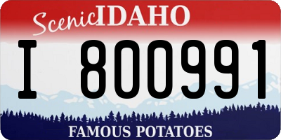 ID license plate I800991