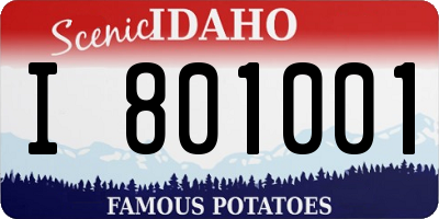 ID license plate I801001
