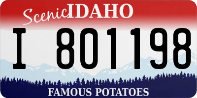 ID license plate I801198