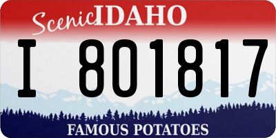 ID license plate I801817