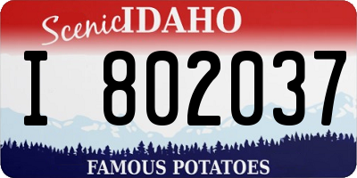 ID license plate I802037