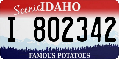 ID license plate I802342