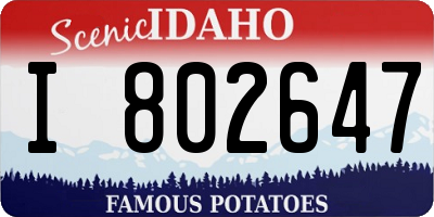 ID license plate I802647