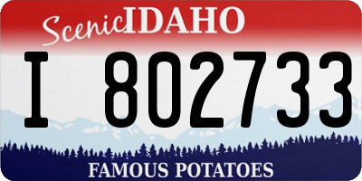 ID license plate I802733