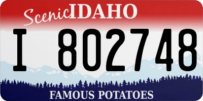 ID license plate I802748